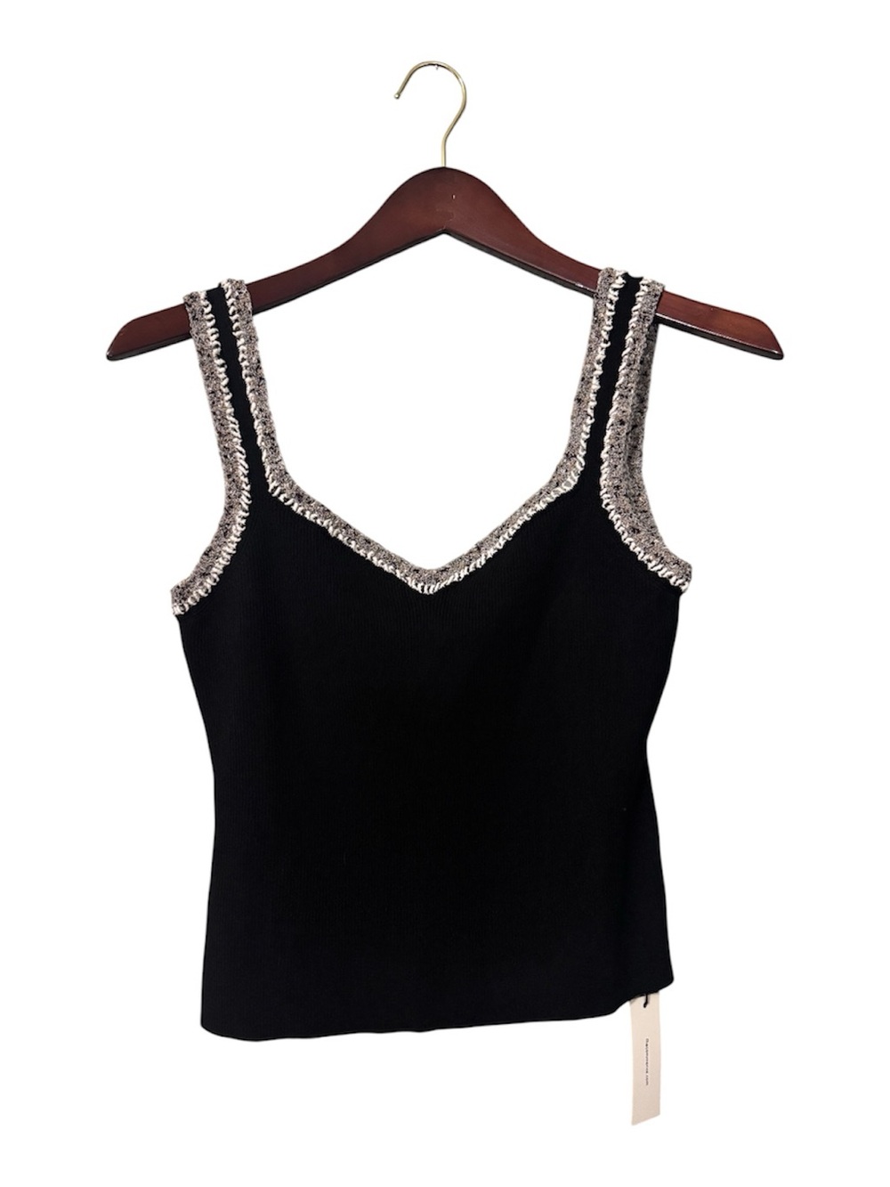 Contrast Trim Ribbed Knit Tank Top Commense NWT Size XL